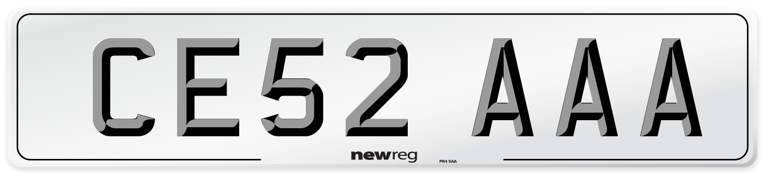 CE52 AAA Number Plate from New Reg